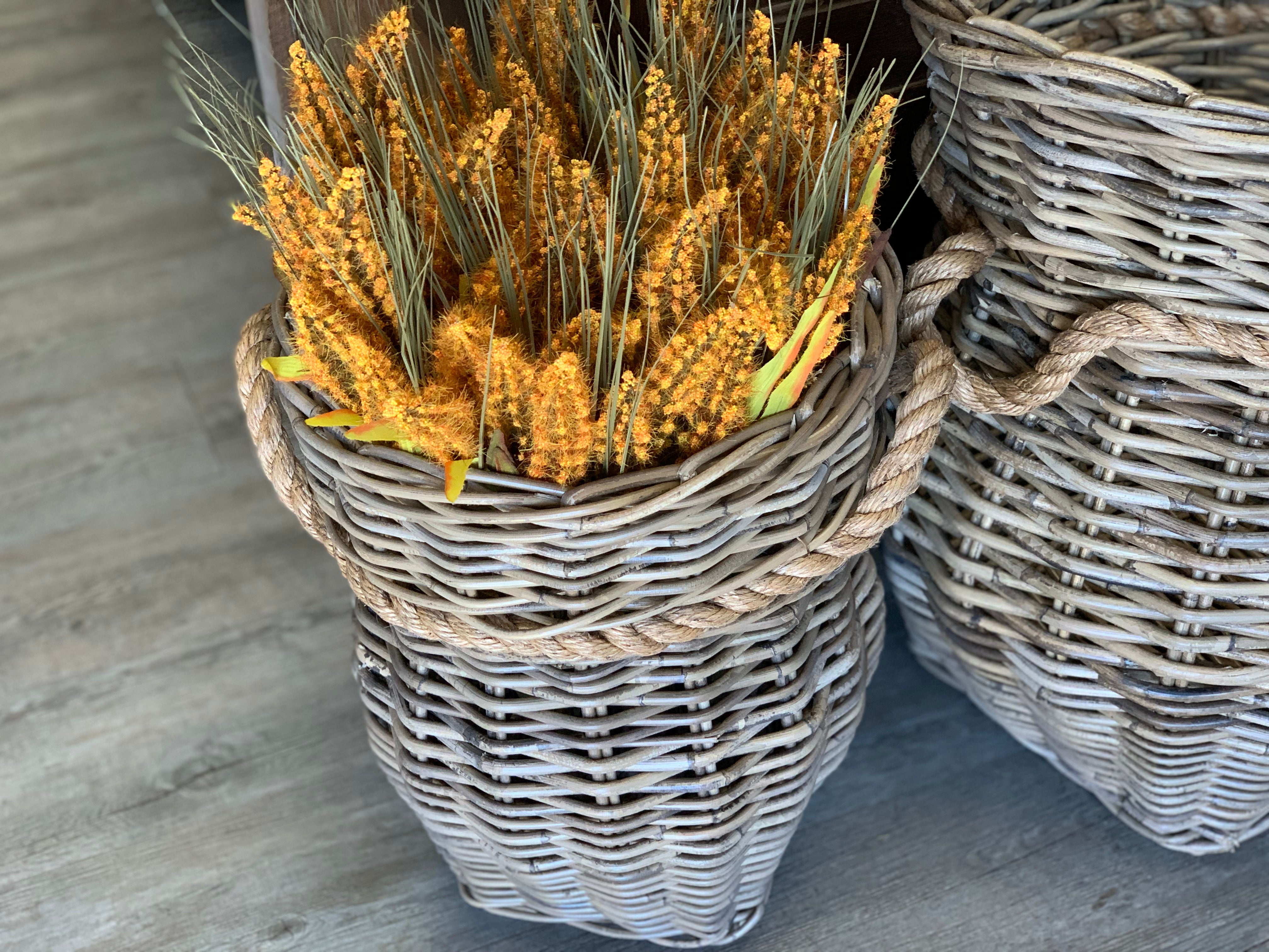 Rattan Urn Rope Basket