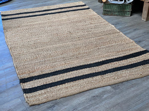 Charcoal Stripe JUTE Rug