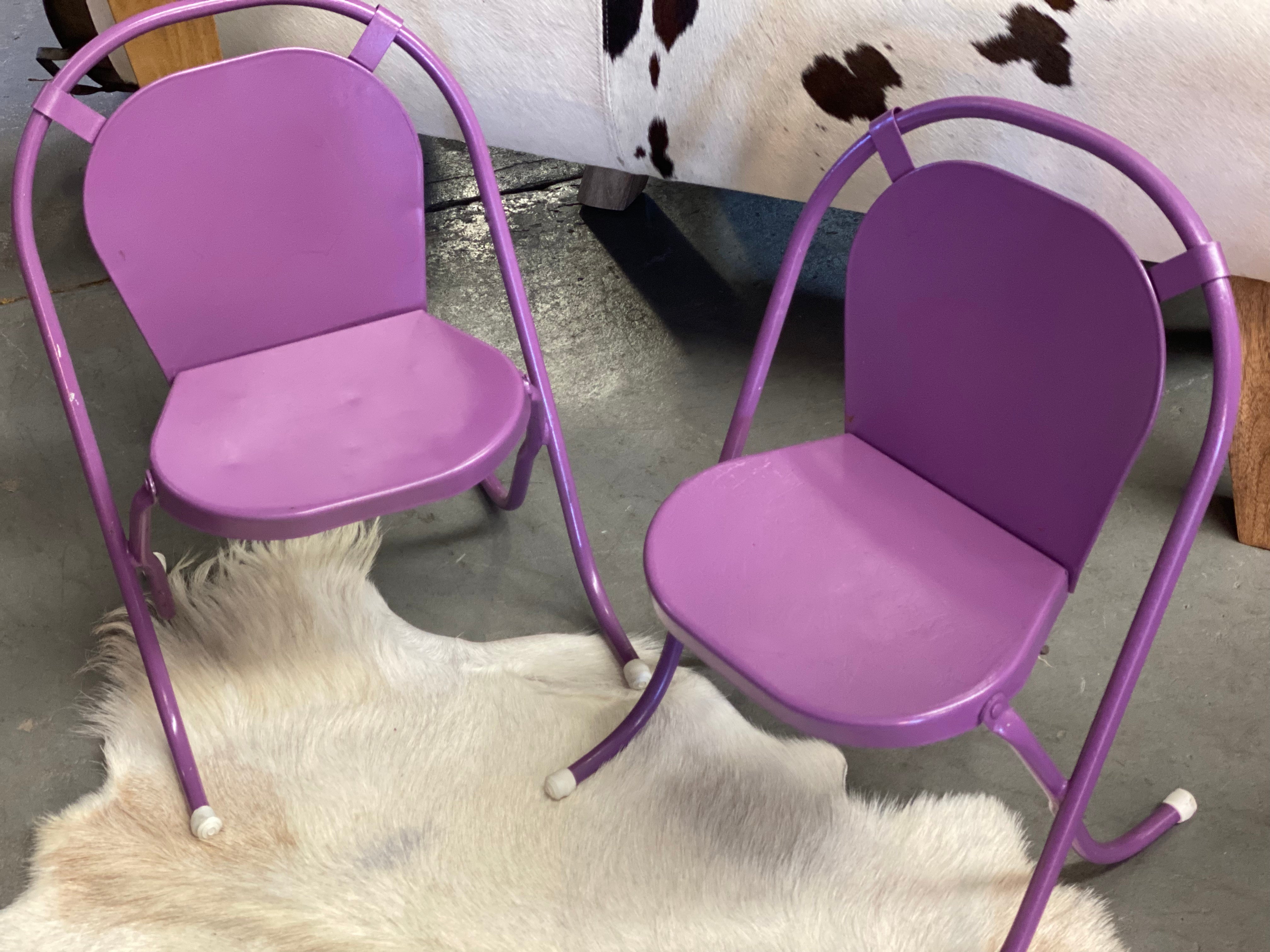 Metal Childs Chair SET of 2 Vintage