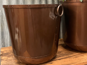 BRONZE Jumbo metal detailed Planter with rings