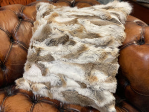 XL Genuine Rabbit Fur Cushion FREE Postage