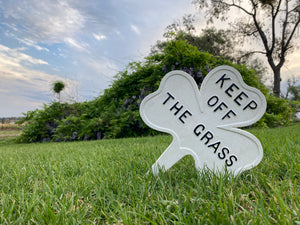 Cast Iron KEEP OFF The GRASS Stake