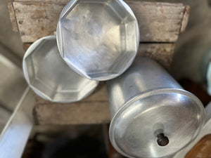 Vintage Aluminium Canister with Inserts x 2