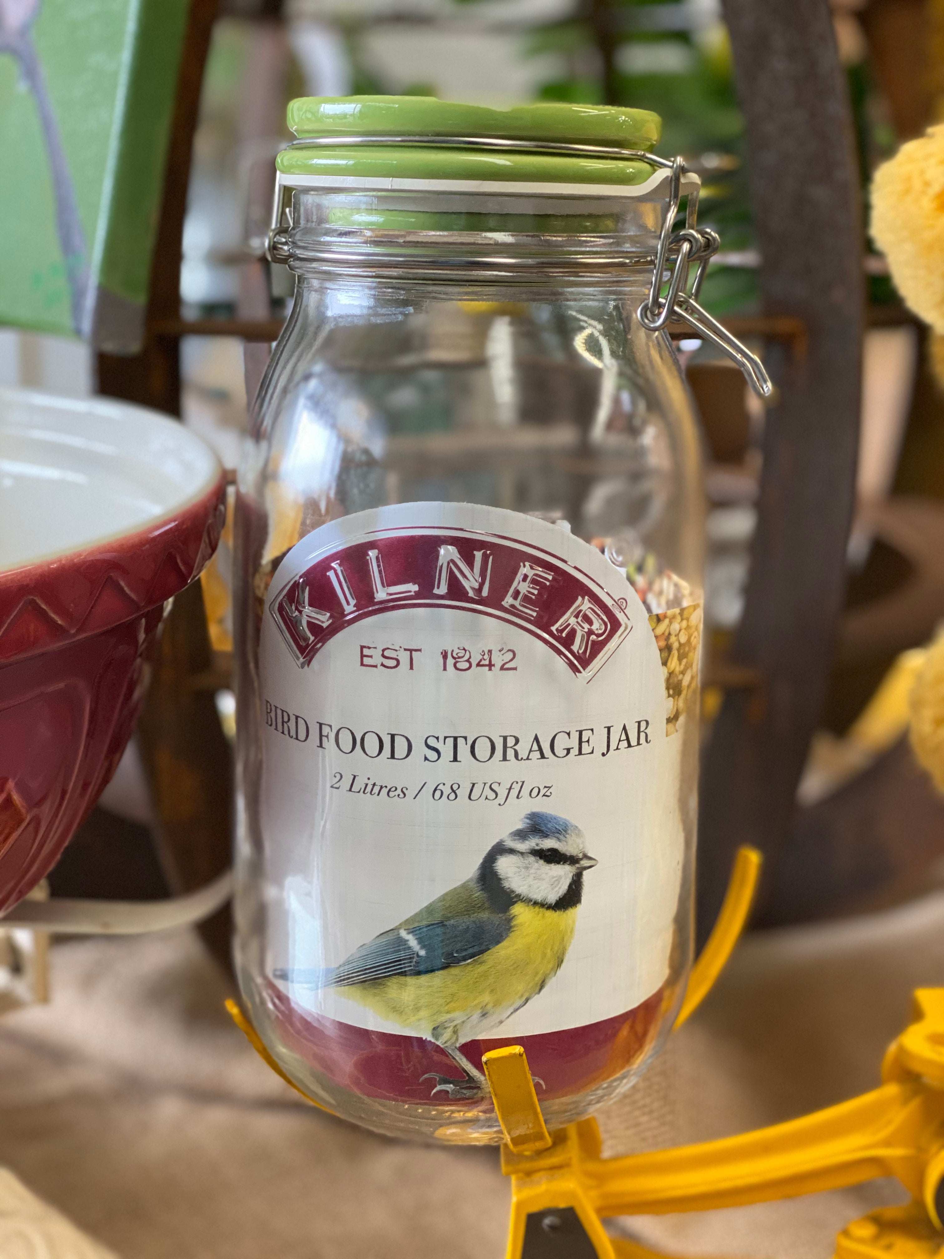 2L Bird Seed Jar Ceramic Clip Top