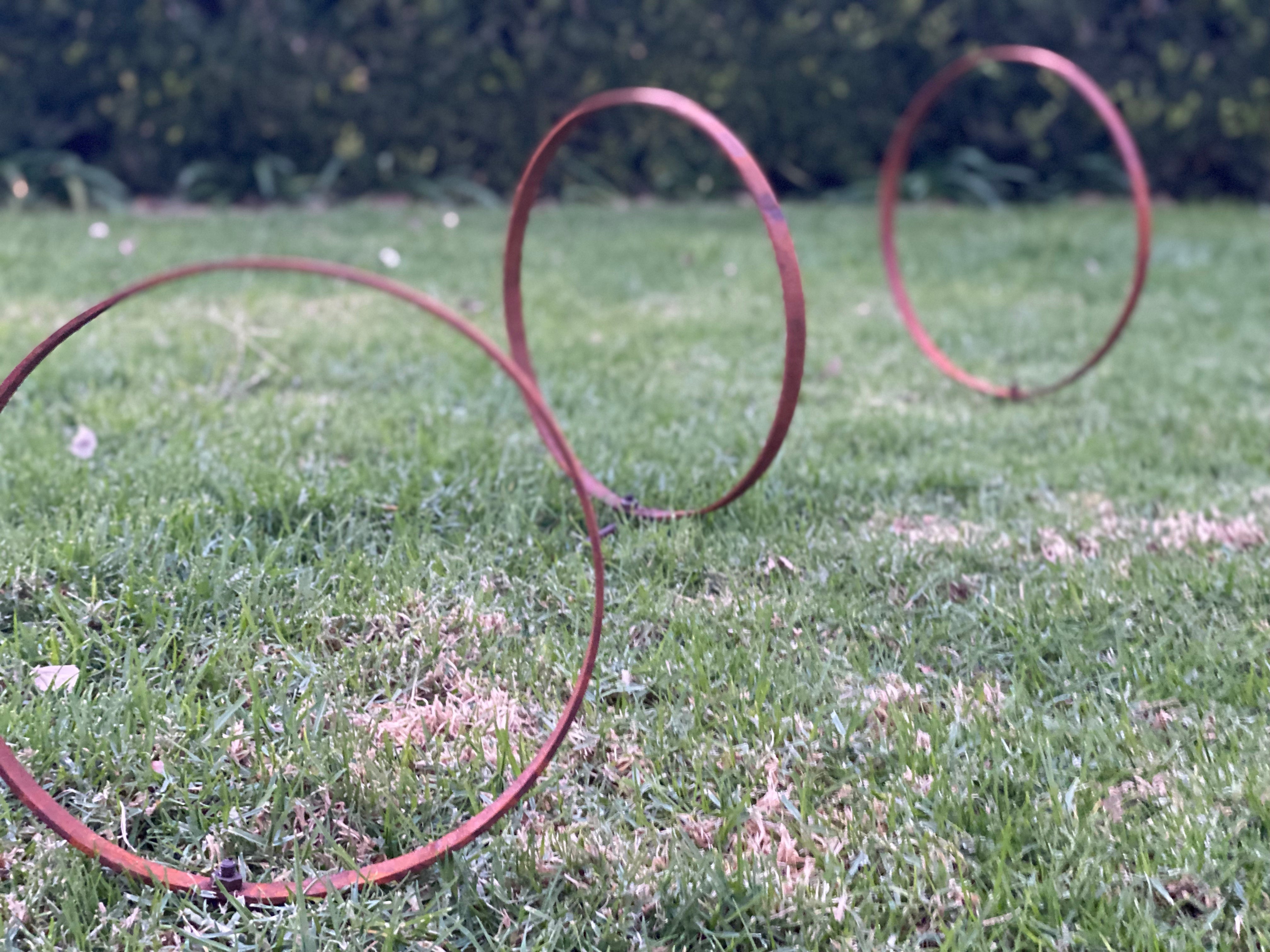 RUST Garden Rings SET of 3 Stakes
