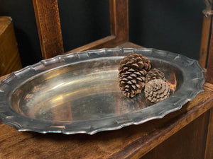 Large OVAL Antique Silver Tray