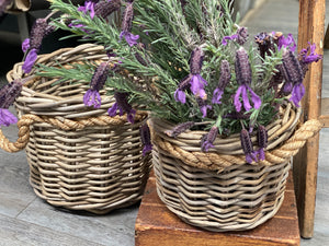 Rattan Rope Basket with Handles