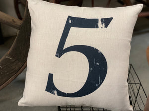 Vintage NUMBER 5 Large Cushion FREE Postage