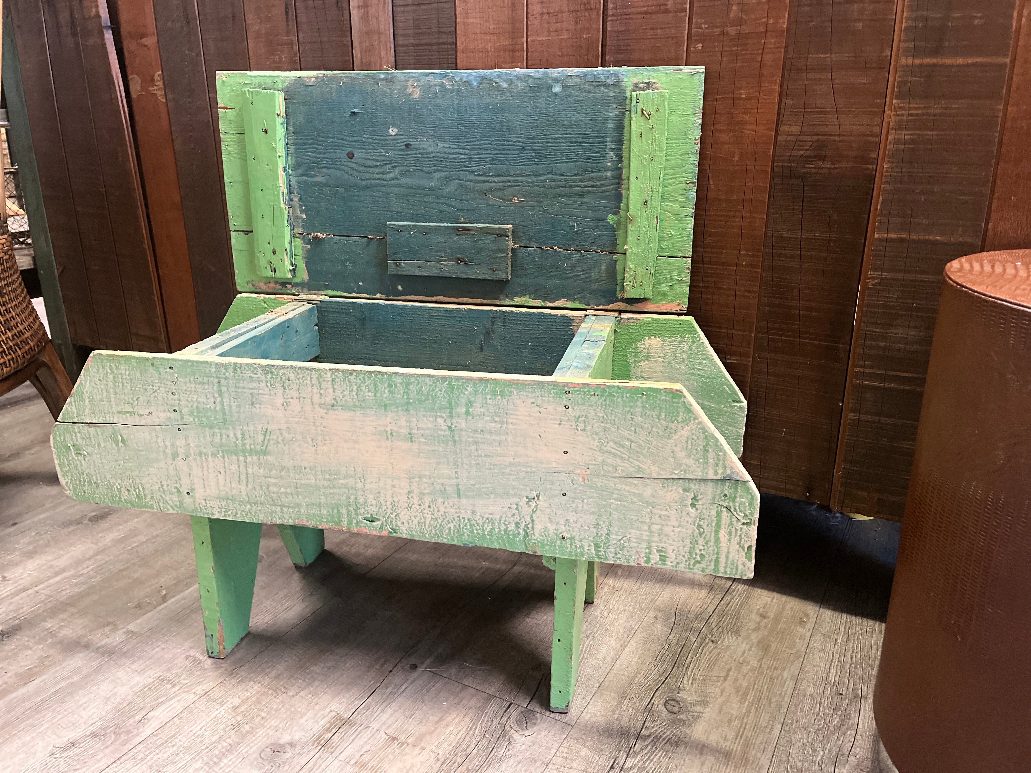 Vintage Green Foot Stool SHOE SHINE