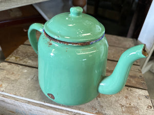 Vintage MINT Enamel Tea Pot