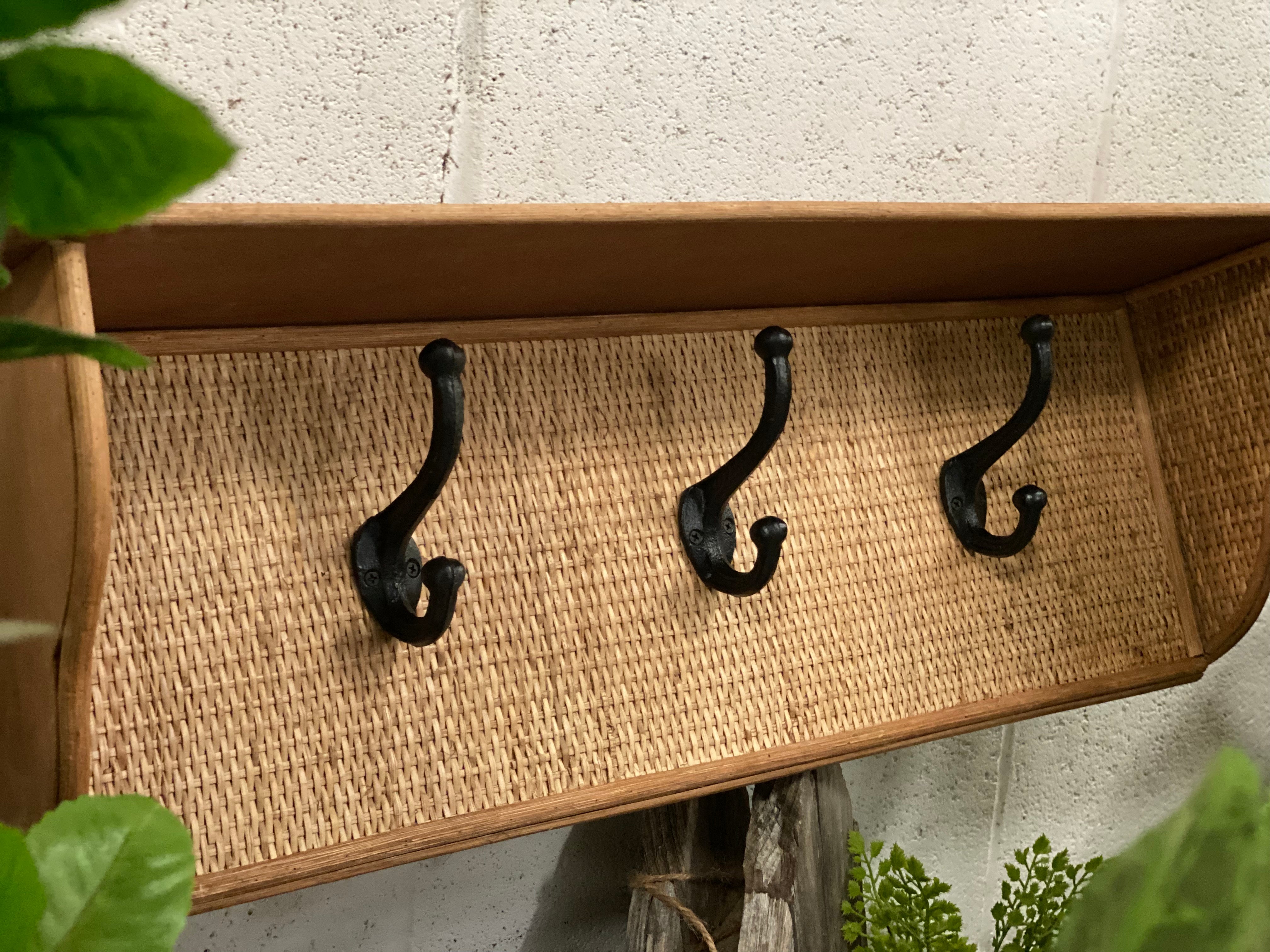 Rattan Timber Shelf Hooks