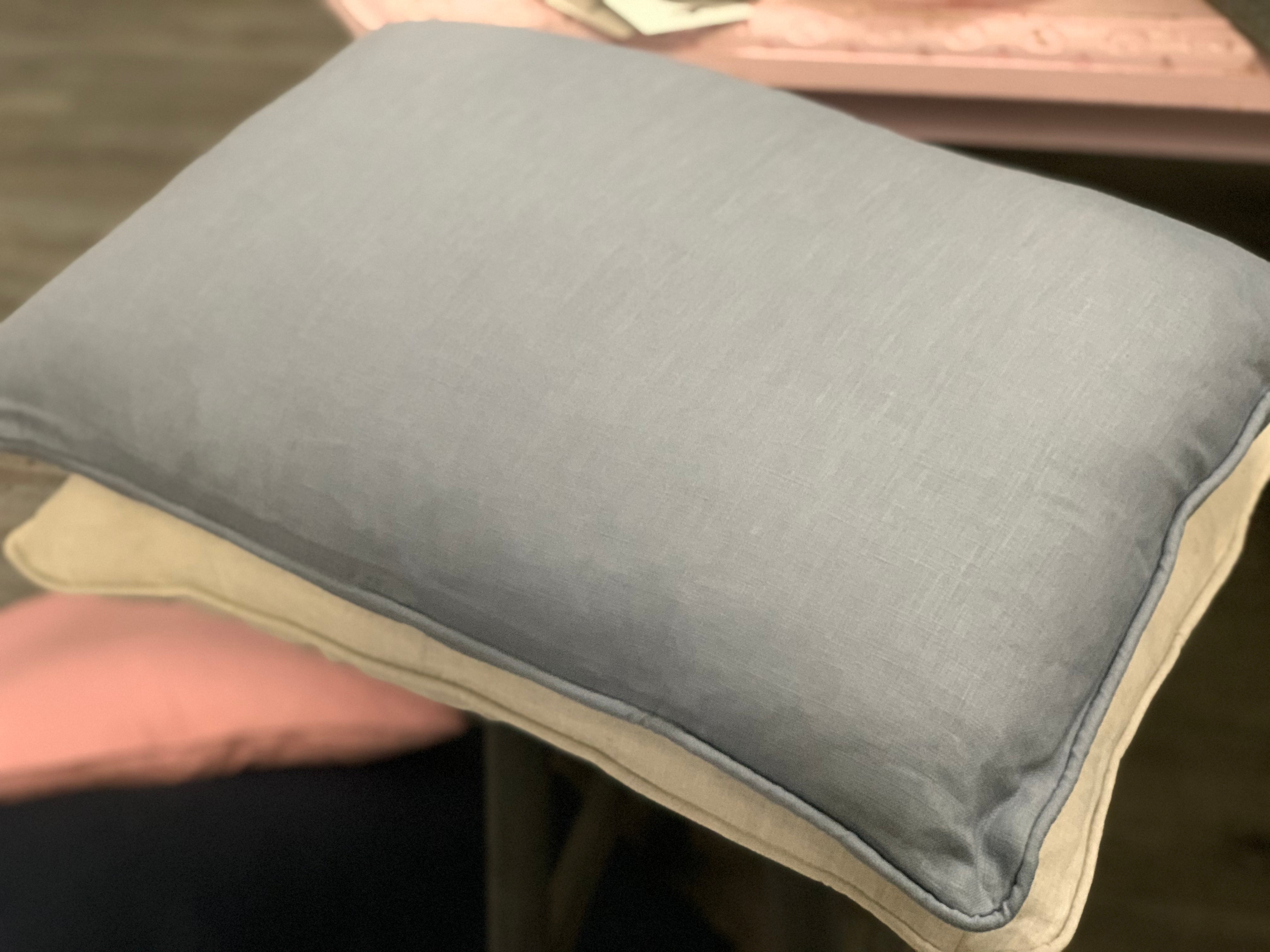 100% Linen Feather Cushion SLATE Grey LAST 1