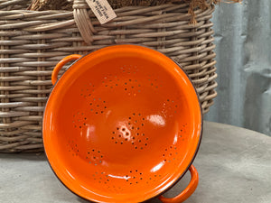ORANGE Vintage Enamel Colander FREE Postage