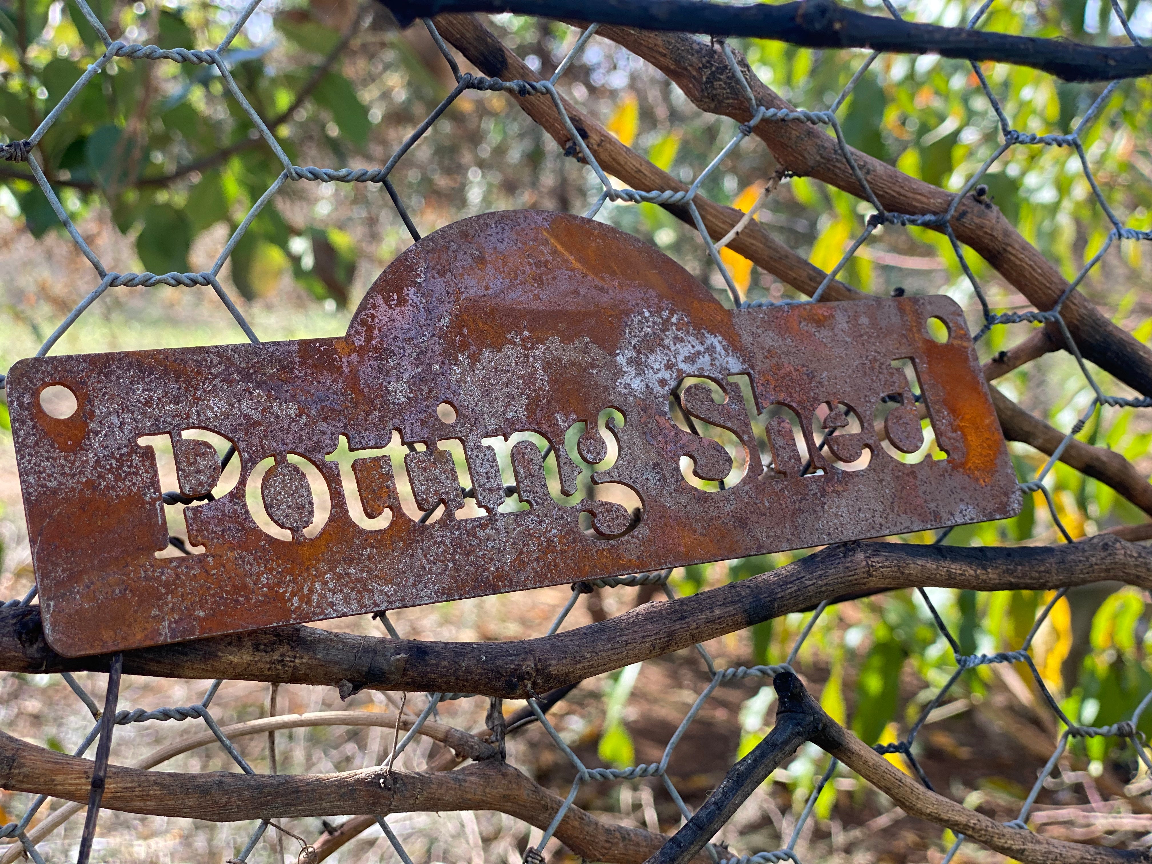 RUST Potting Shed Sign