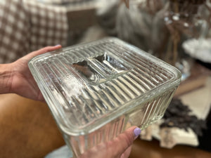 Jumbo Glass VINTAGE Butter Dish