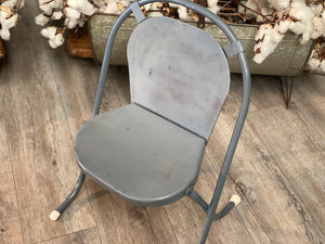Vintage Grey Metal Childs Chair