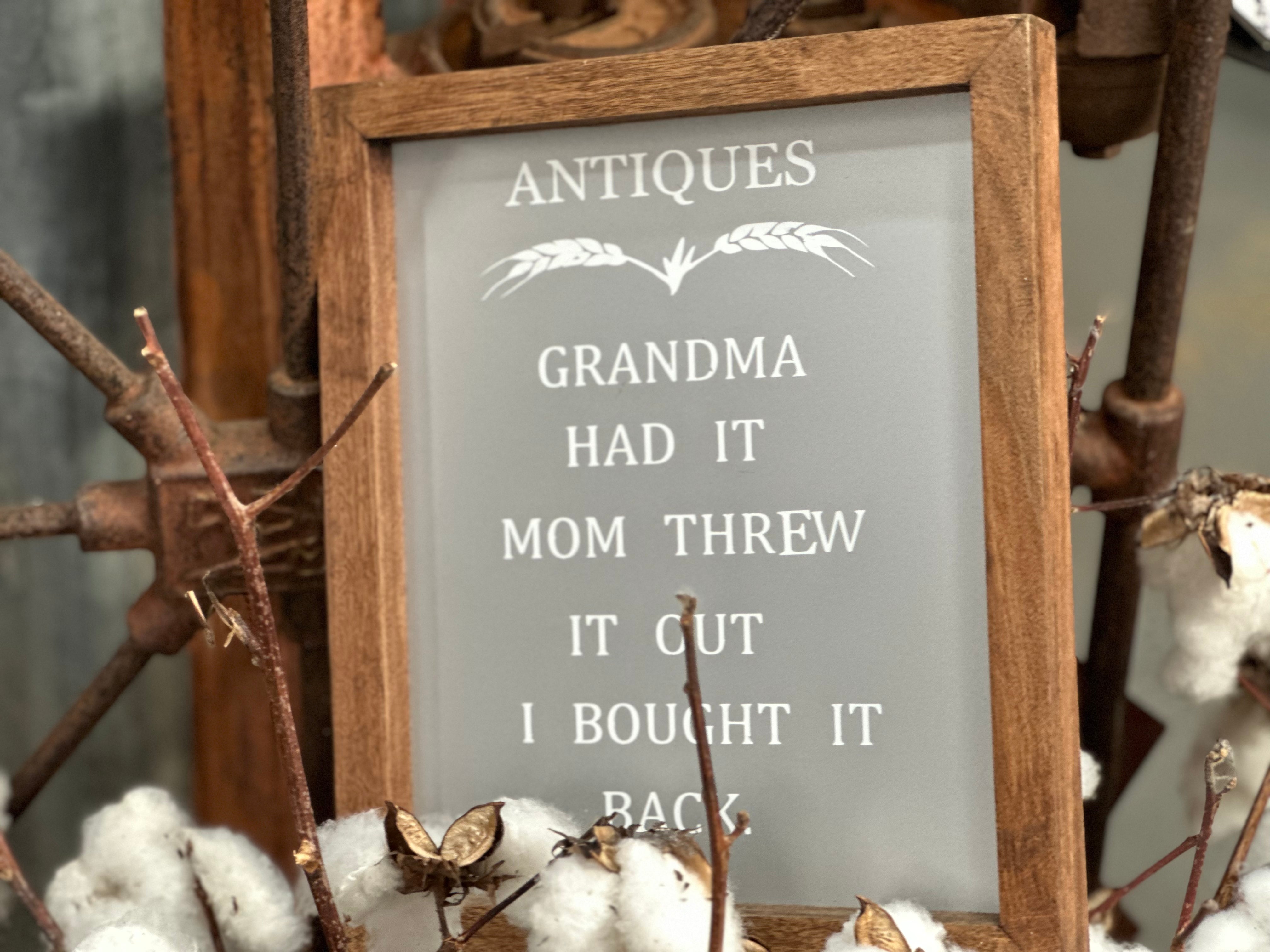 Antiques Handmade Sign FREE Postage
