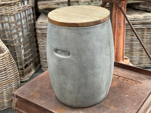 Concrete TIMBER Top Stool