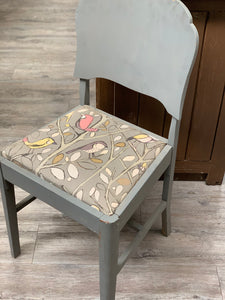 Chalk Painted and Re- Covered Vintage Chair