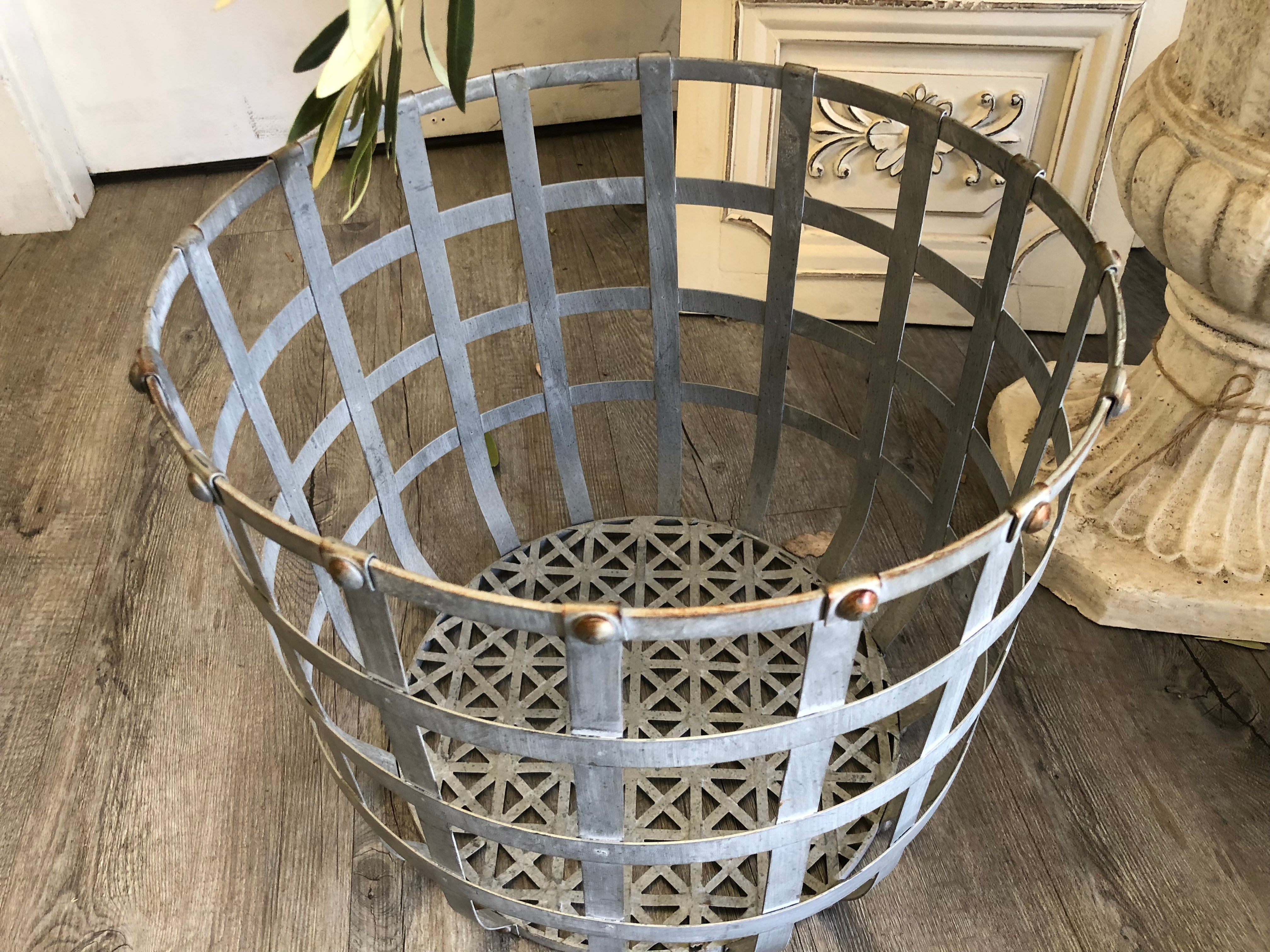 Open Weave Zinc Basket
