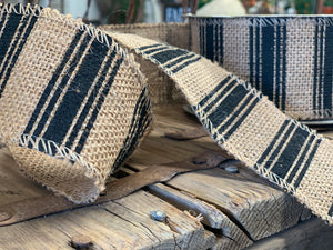 Grains Sack Stripe Jute Ribbon