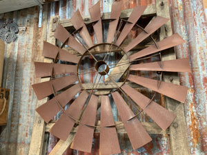 Large Rusty Windmill Wall Art