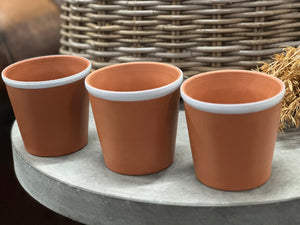 Set of 3 Terra POTS White RIM