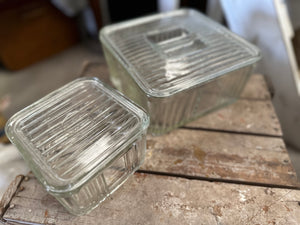 Jumbo Glass VINTAGE Butter Dish