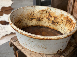 Vintage Oval Tin Wash Tub