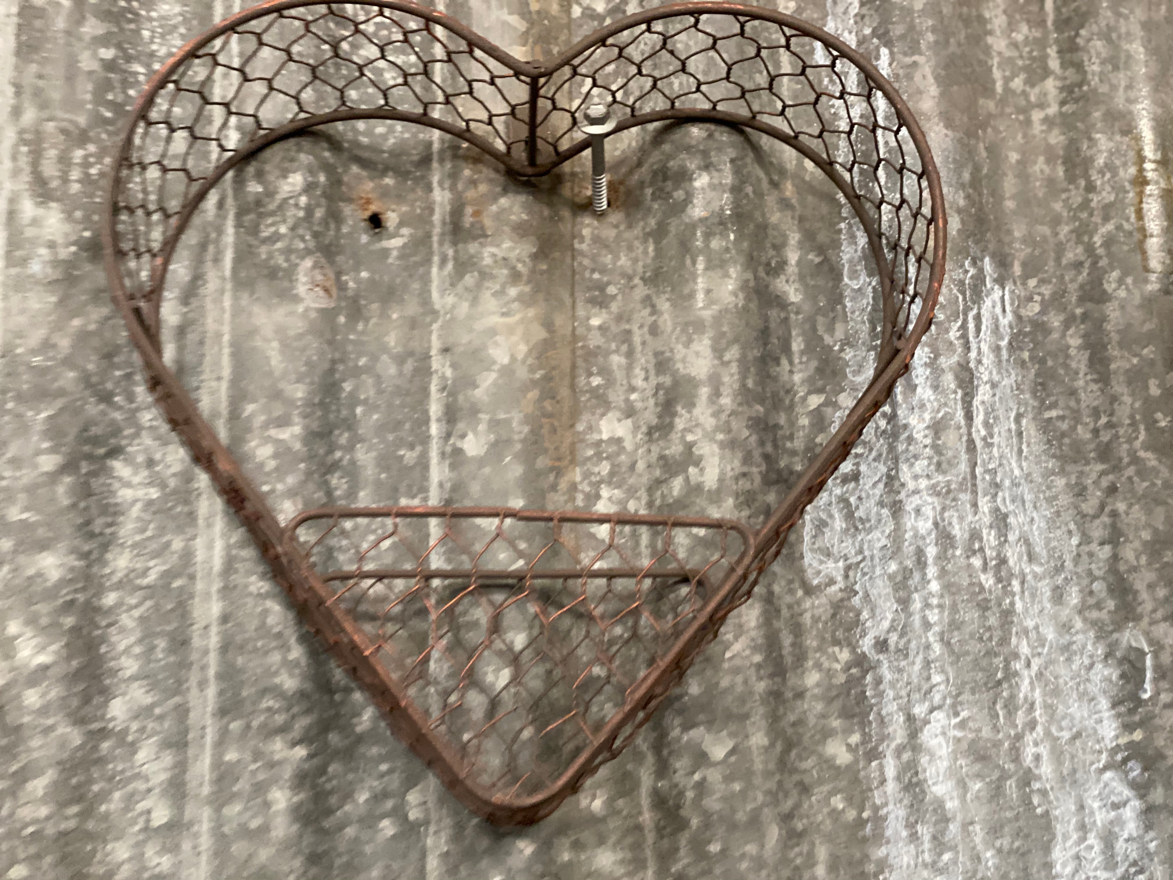 Wire Heart Wall Display Basket