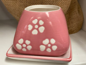 PINK Ceramic Pot and Saucer
