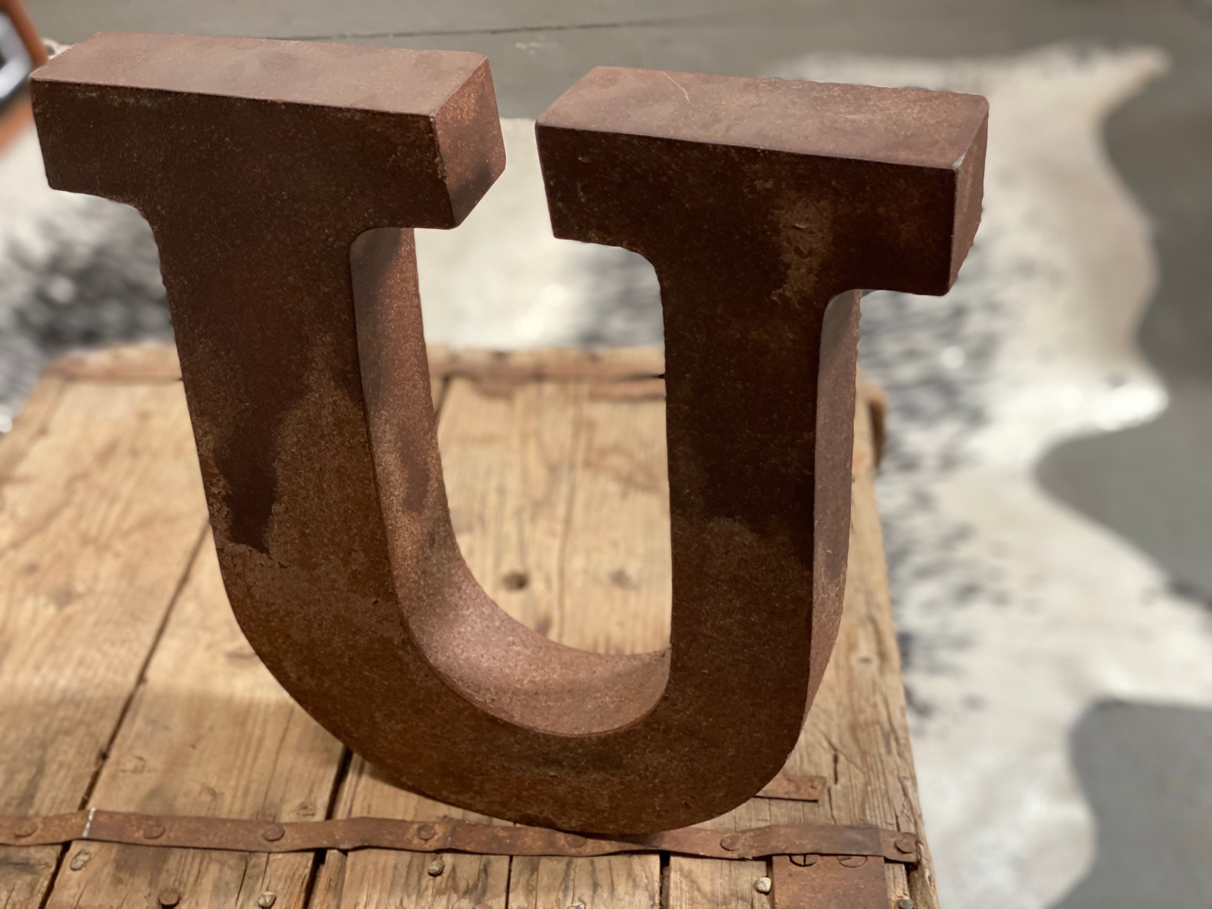 Rustic METAL Letter U