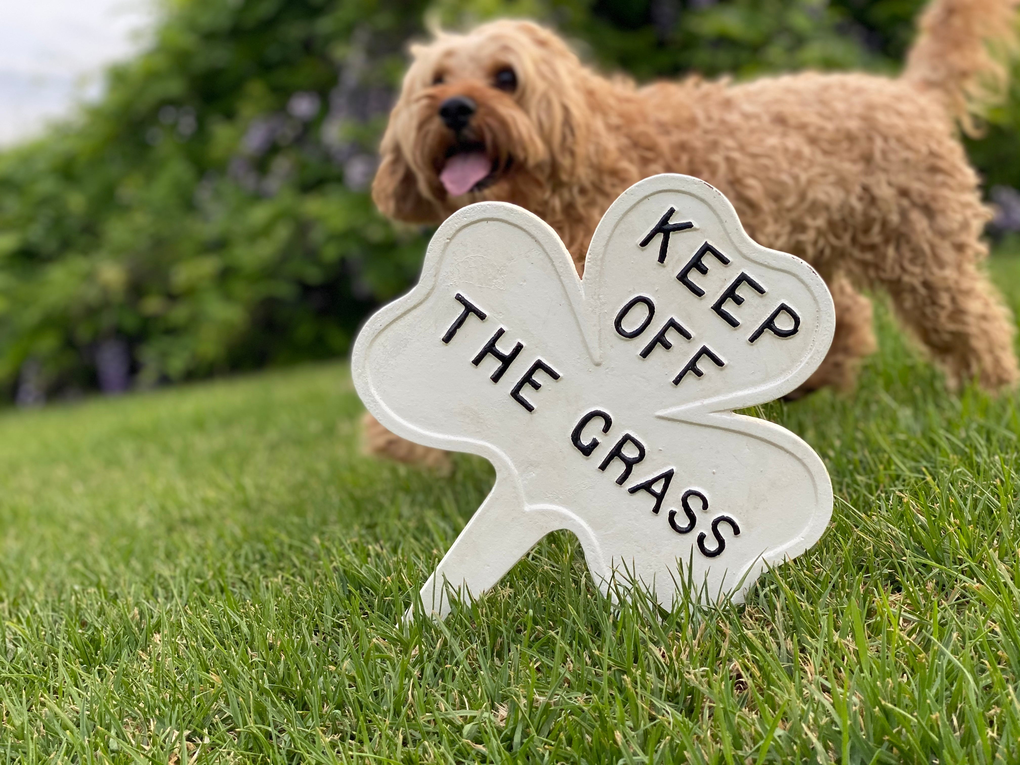 Cast Iron KEEP OFF The GRASS Stake