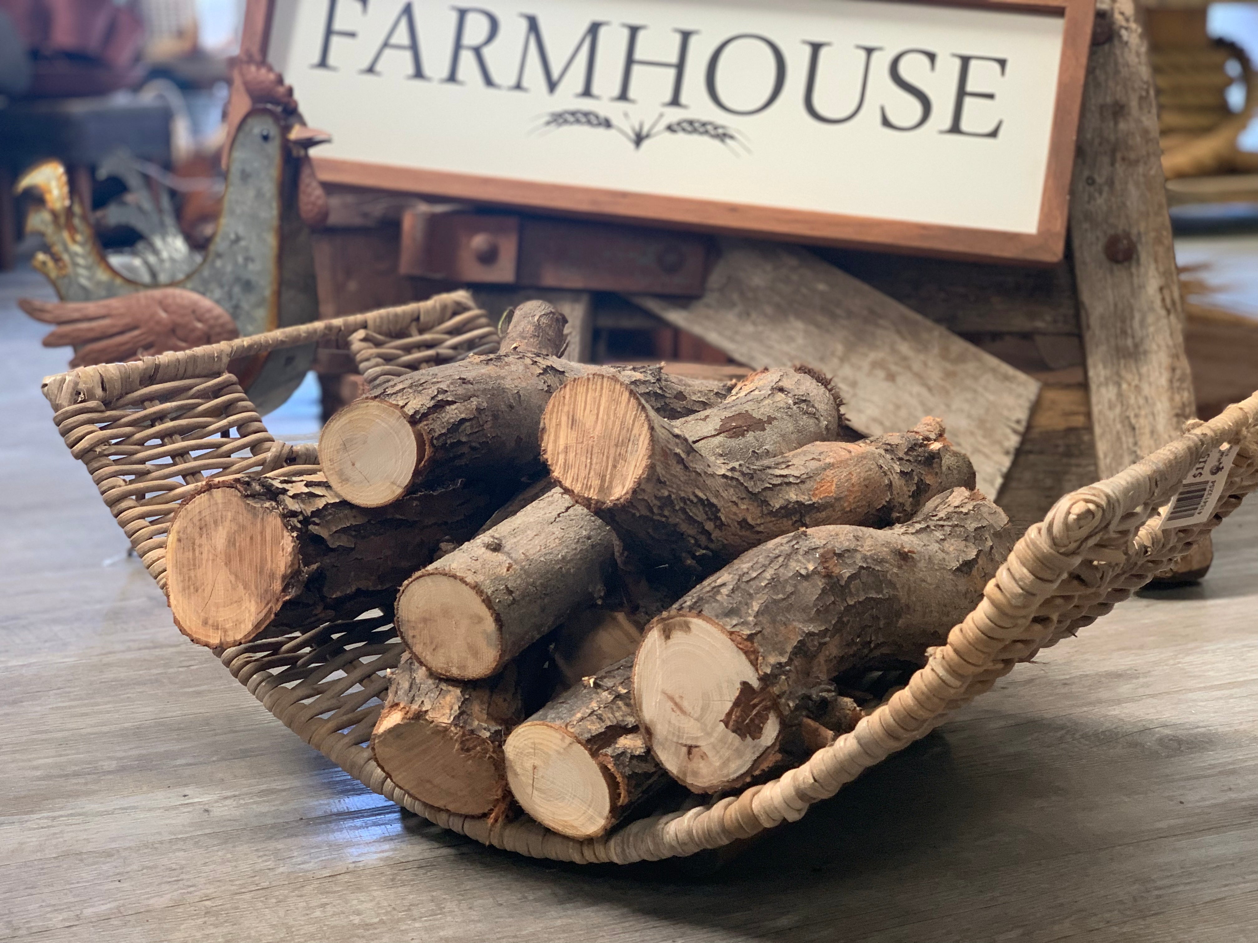Rattan LOG Holder The OLDE Farm Store