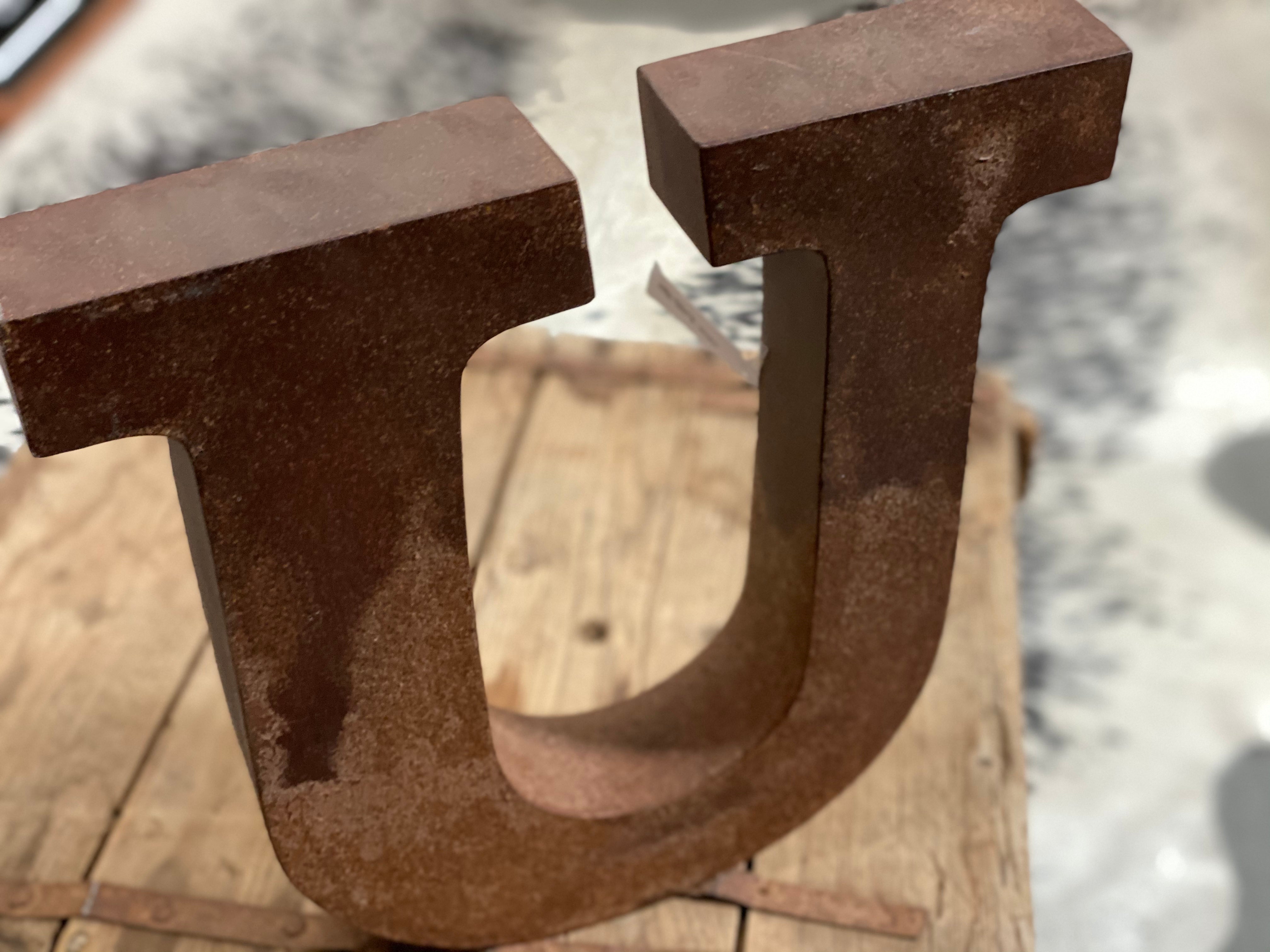 Rustic METAL Letter U