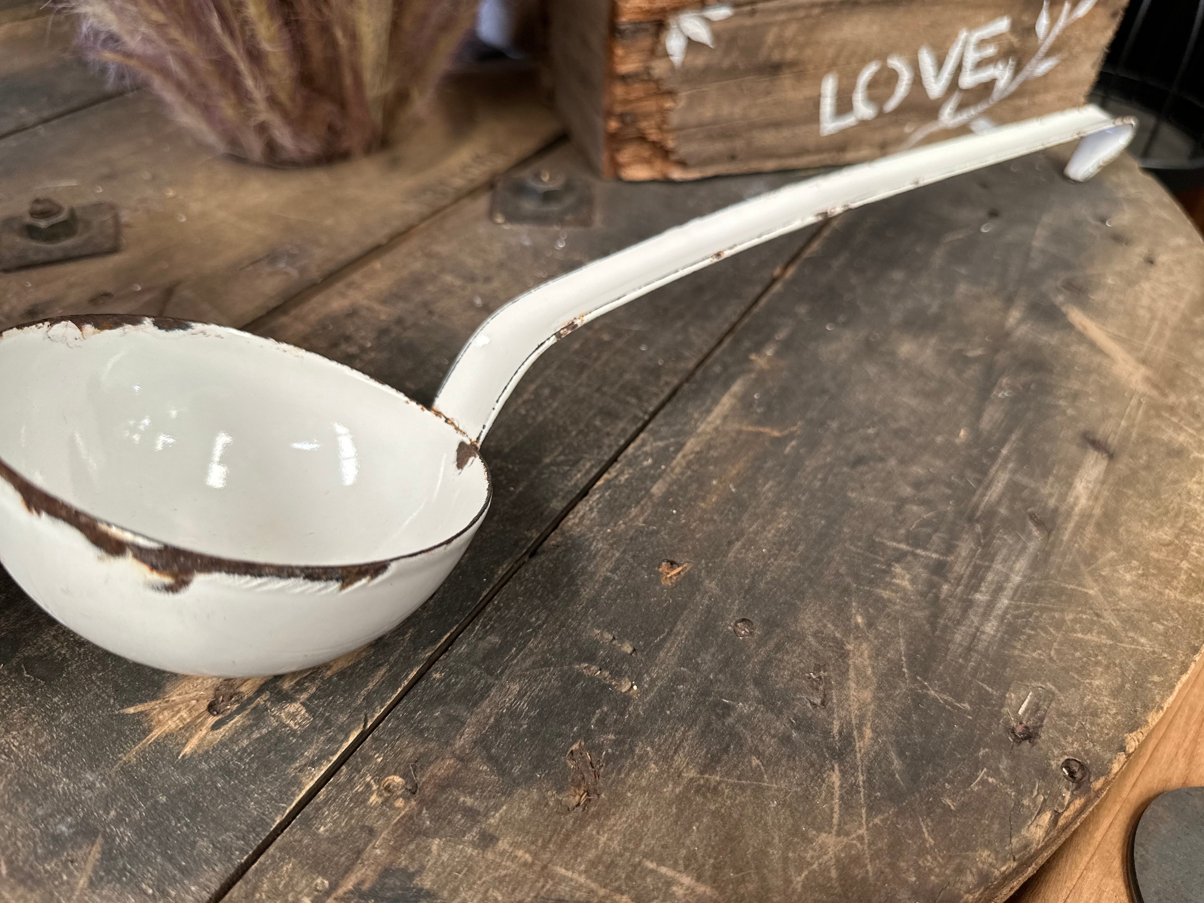 JUMBO Vintage Enamel Ladle