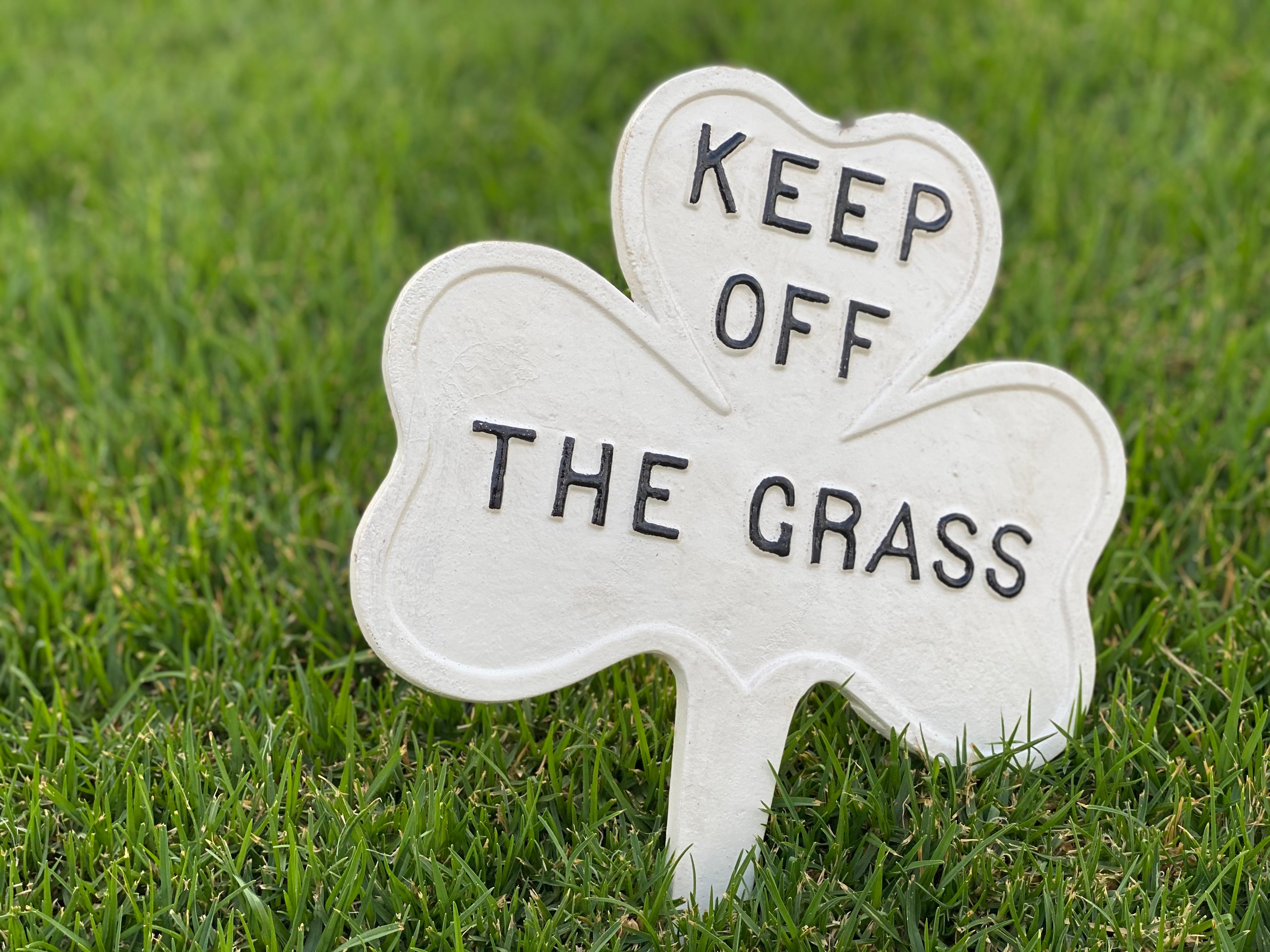 Cast Iron KEEP OFF The GRASS Stake