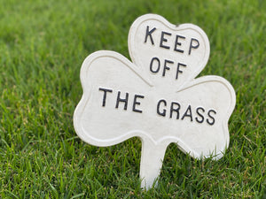 Cast Iron KEEP OFF The GRASS Stake