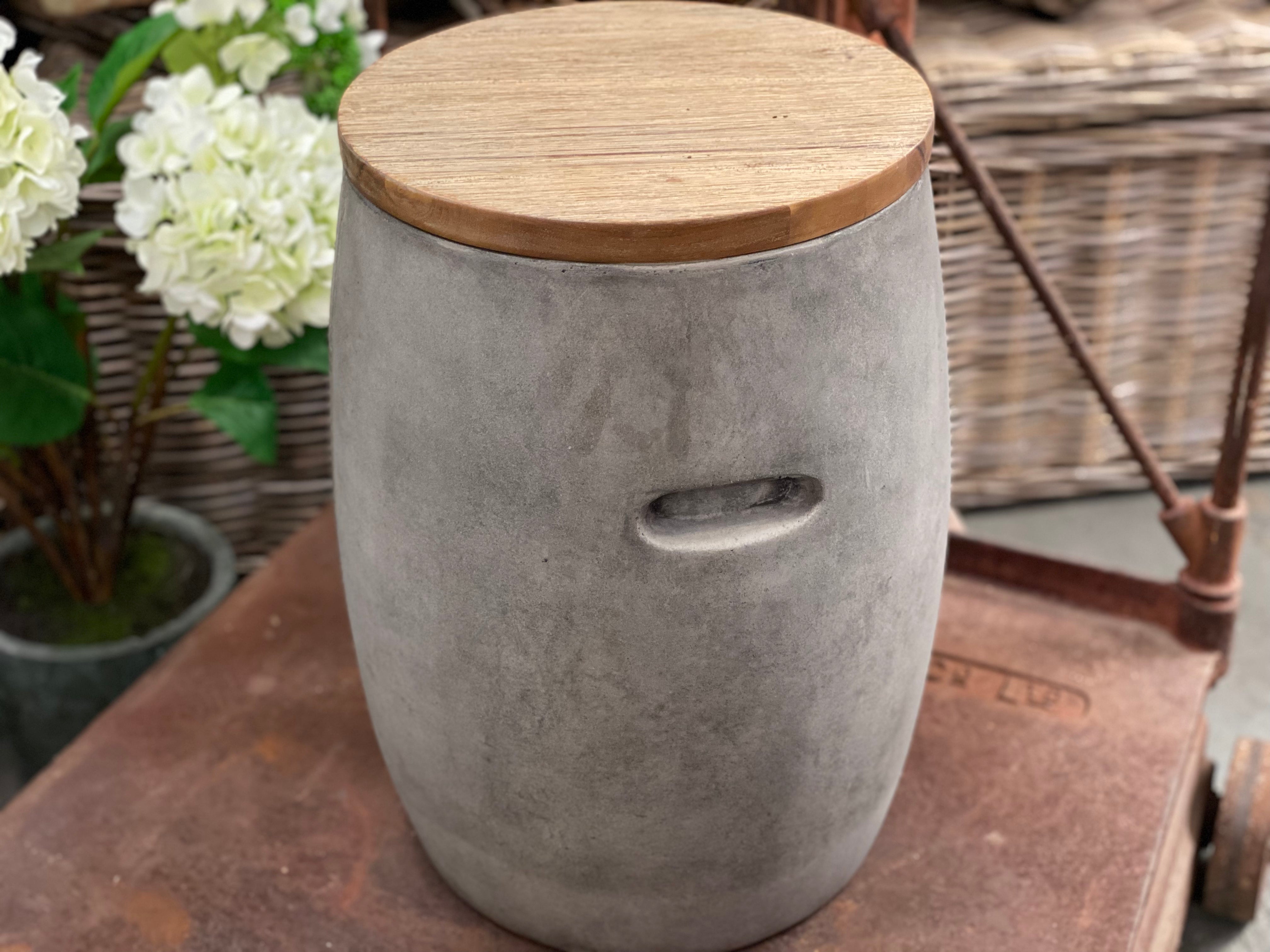 Concrete TIMBER Top Stool