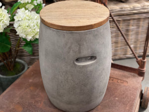 Concrete TIMBER Top Stool