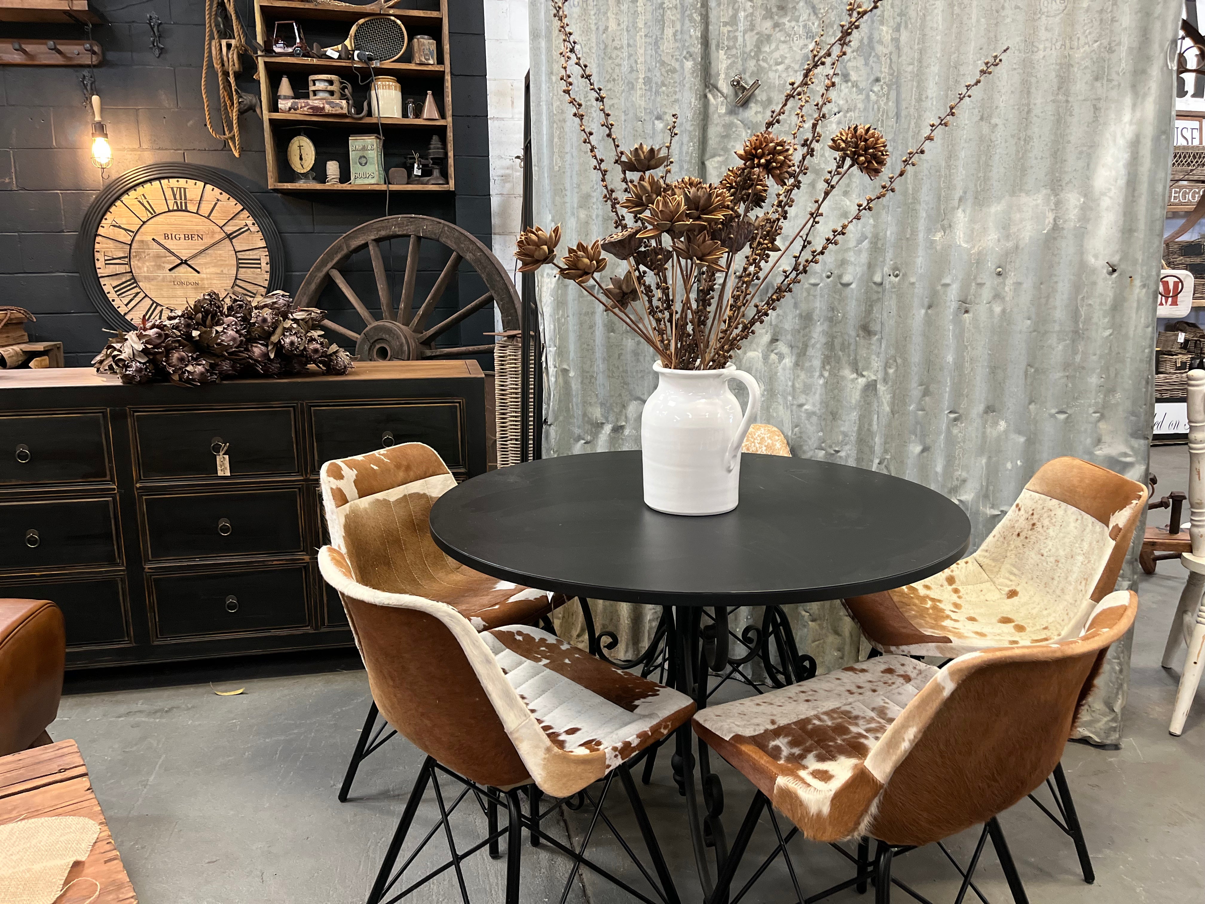 SET of 5 Premium COWHIDE Dining Chairs