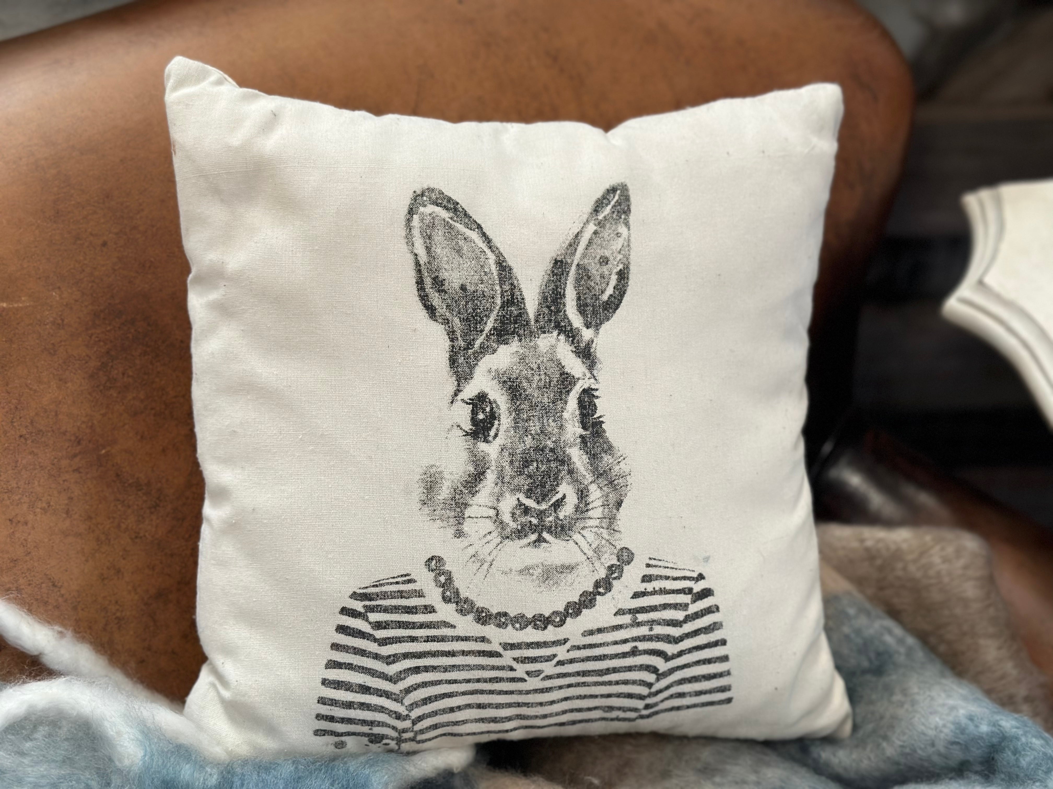 Harvest Hare Cushion Vintage