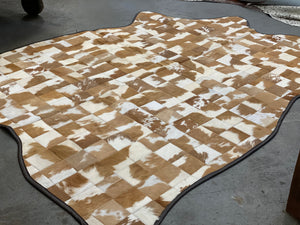 Mixed Tan Patch Cowhide Rug