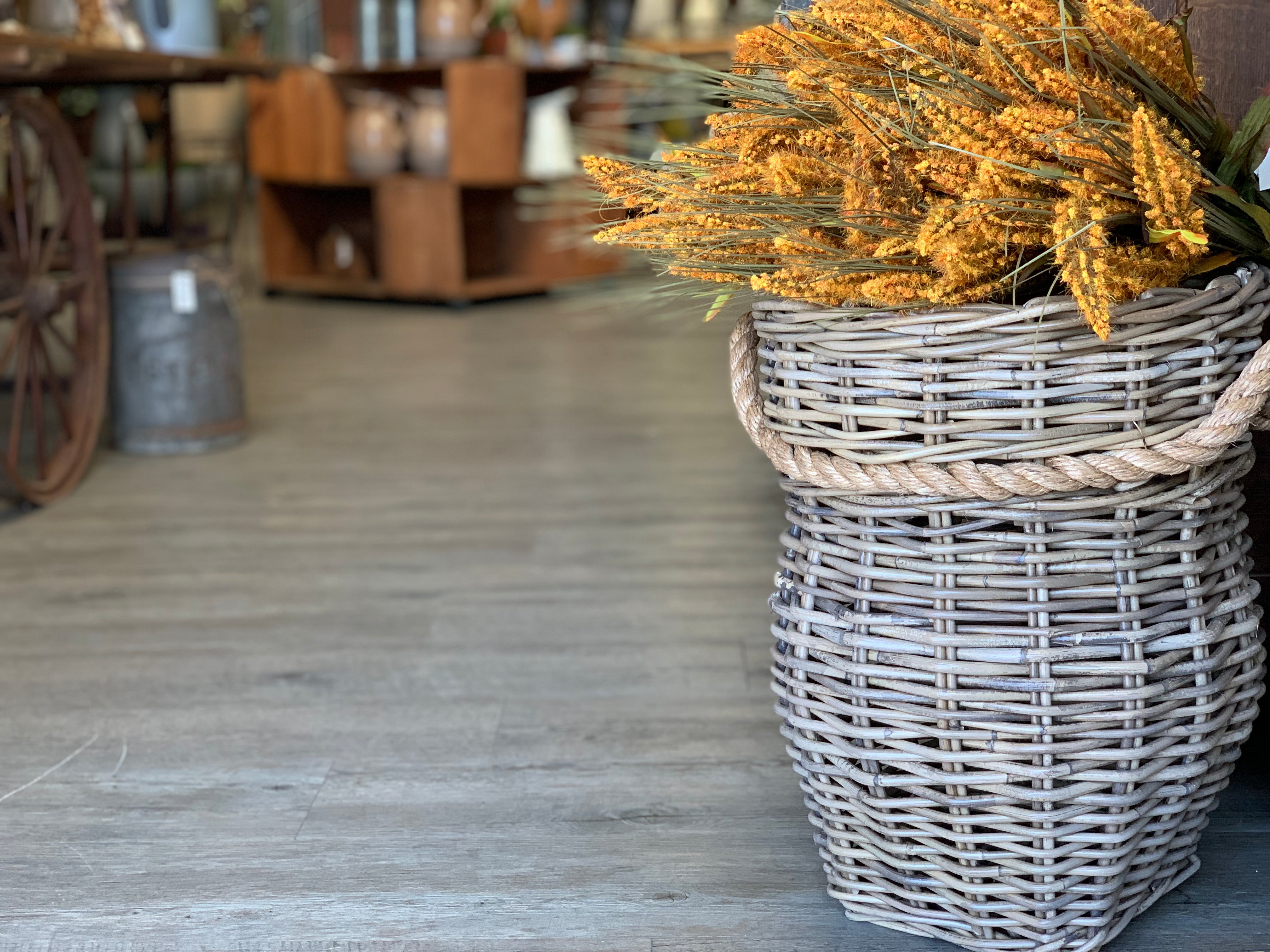 Rattan Urn Rope Basket