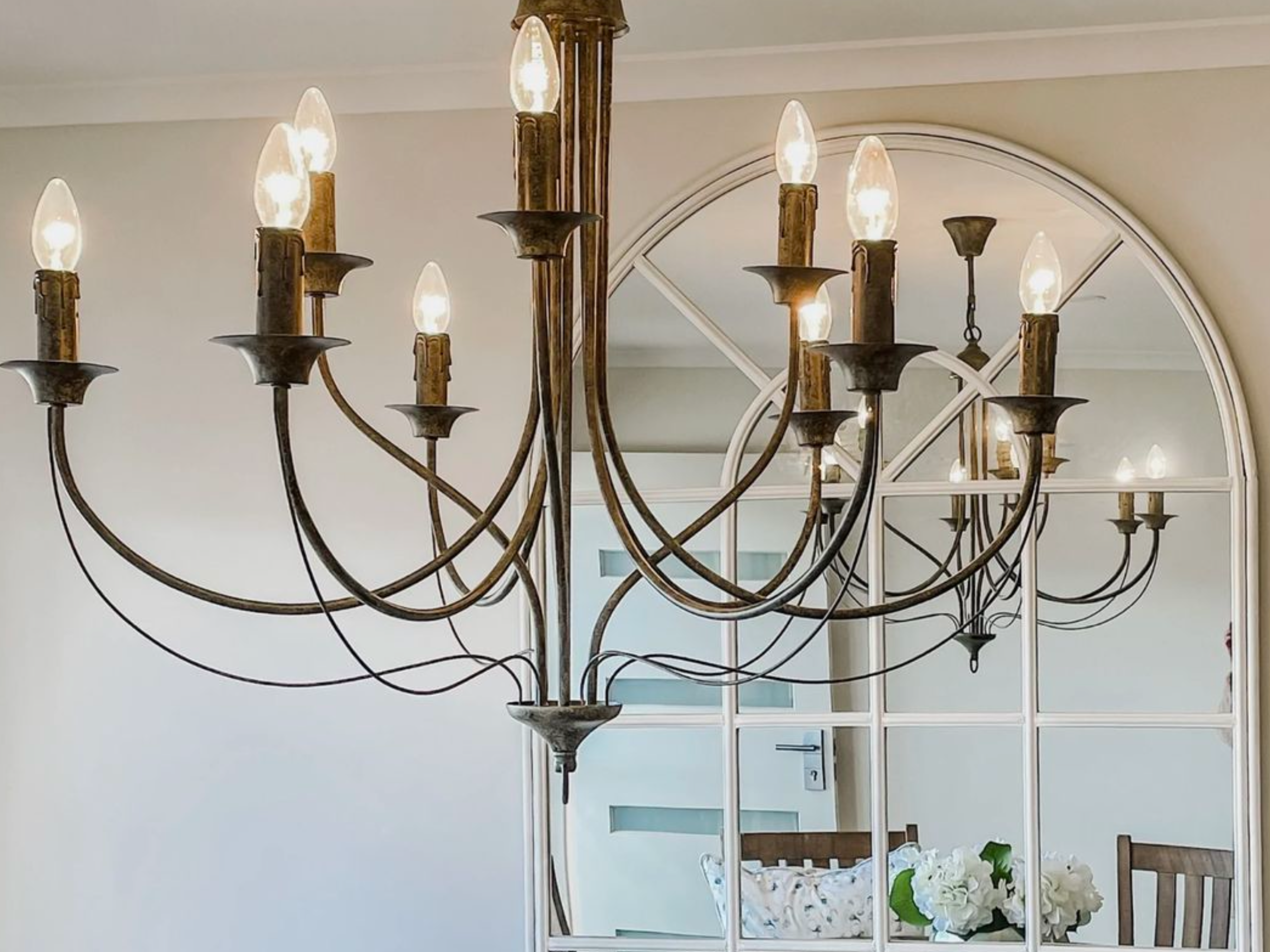 French Grey Chandelier IN STOCK NOW