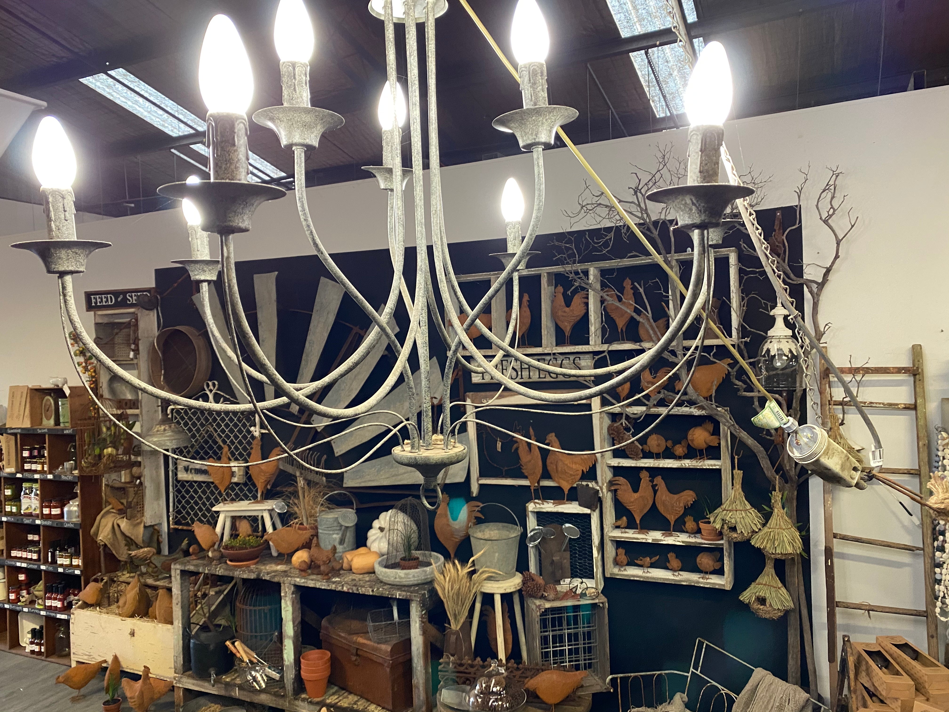French Grey Chandelier IN STOCK NOW