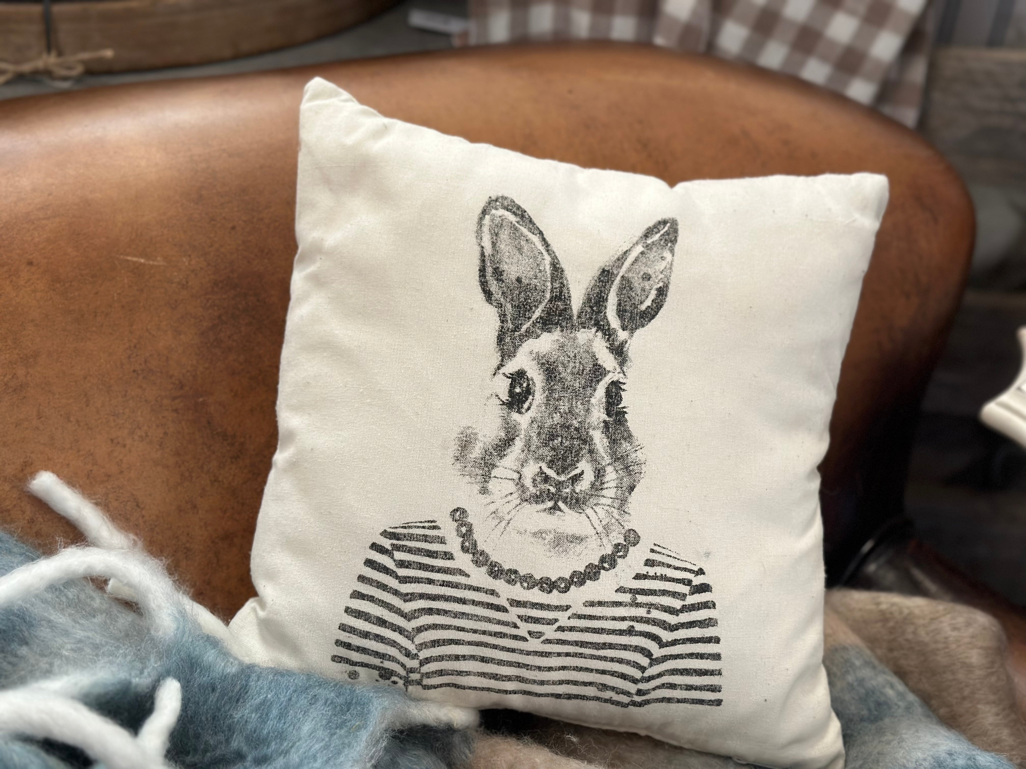 Harvest Hare Cushion Vintage