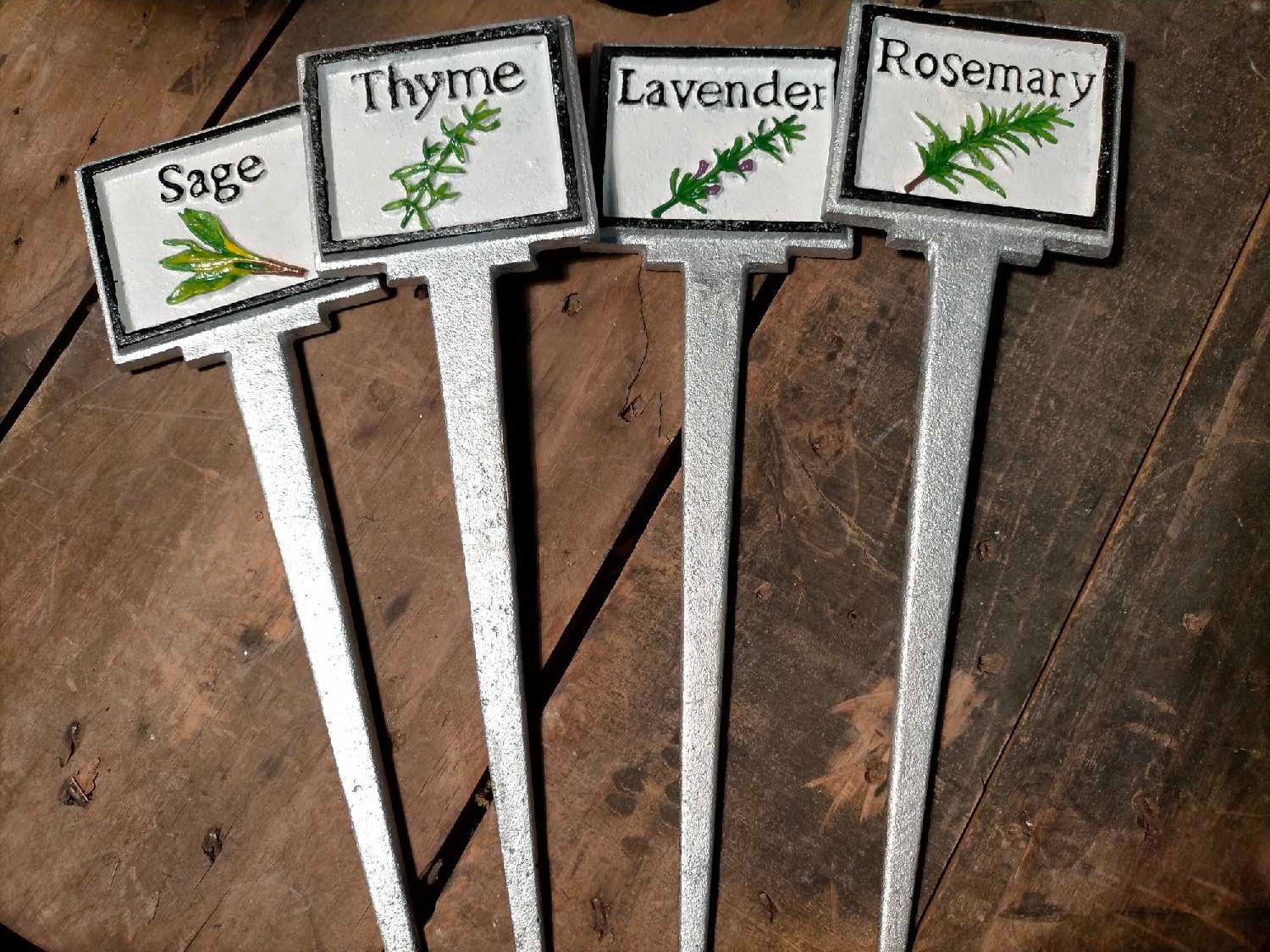 CAST IRON Herbs STAKE Set