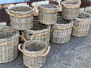 Rattan Rope Basket with Handles