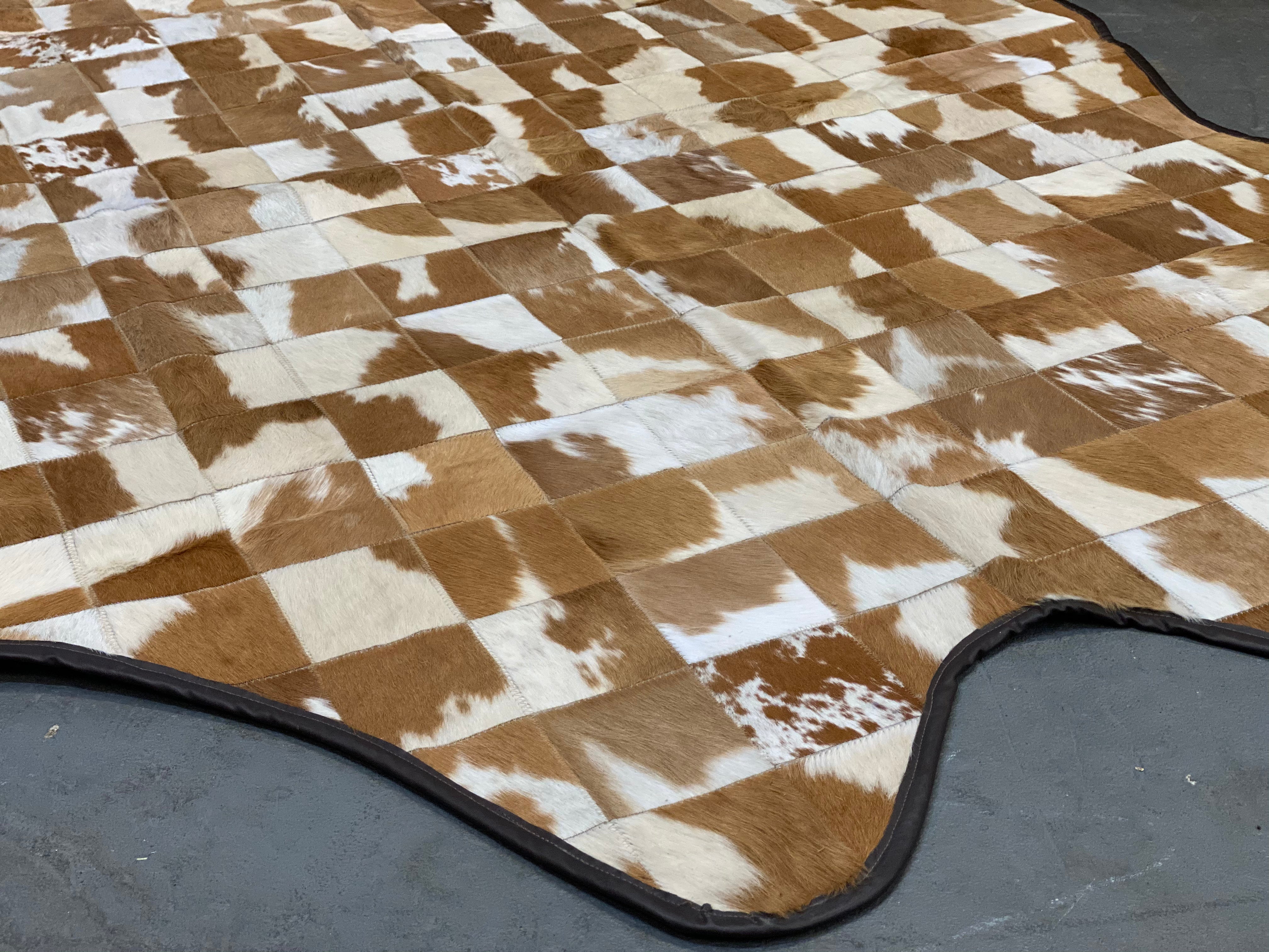 Mixed Tan Patch Cowhide Rug